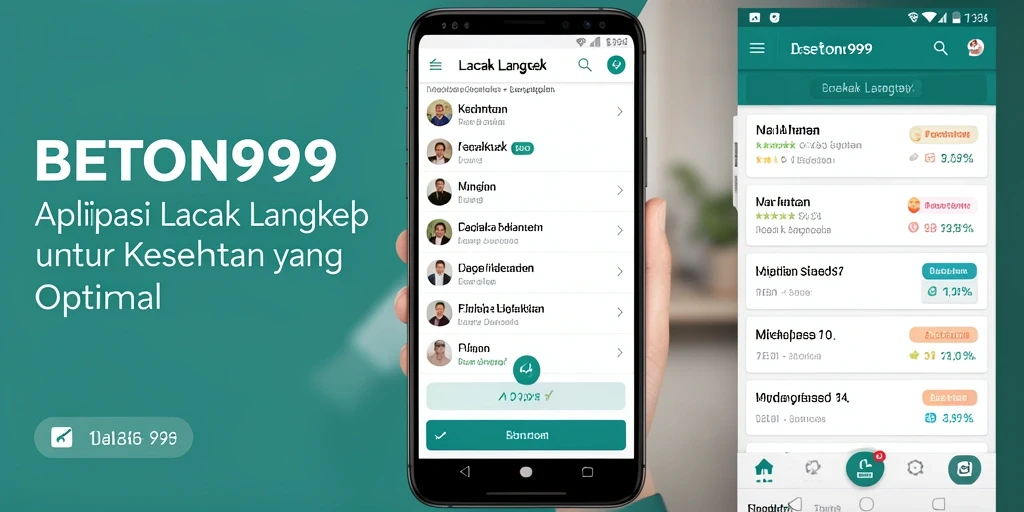 Antarmuka pengguna BETON999 dengan fitur pelacakan langkah.