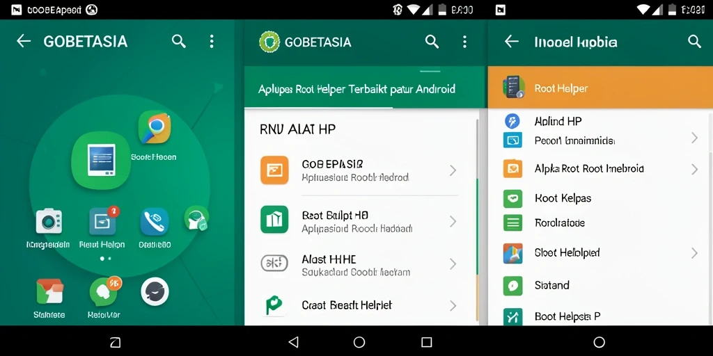 Antarmuka GOBETASIA dengan fungsi Root Helper yang intuitif.