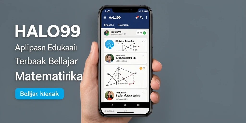 Tampilan antarmuka pengguna aplikasi belajar matematika HALO99.