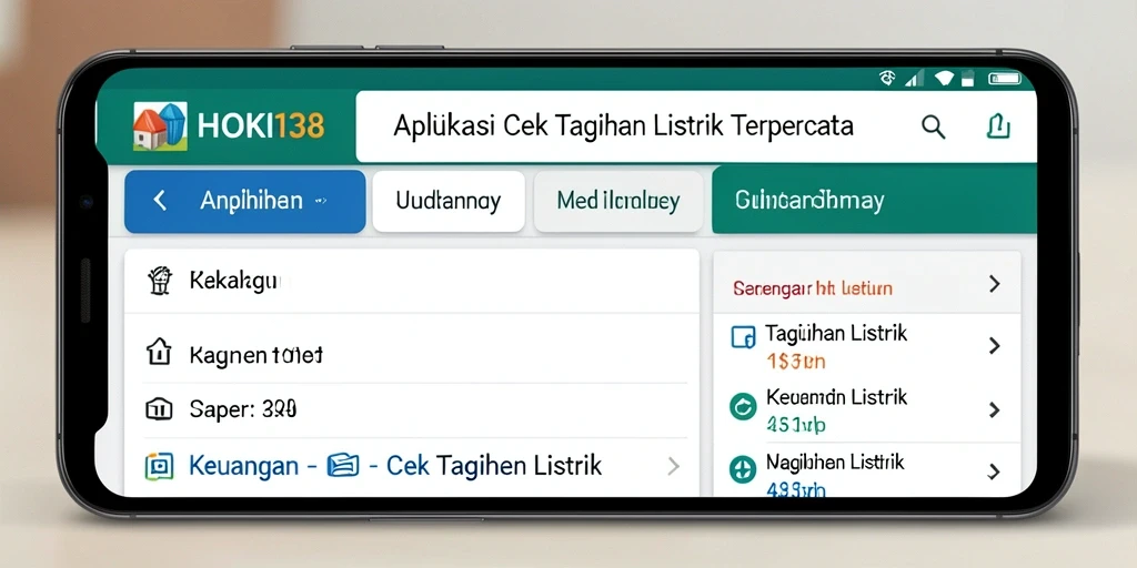 Tampilan antarmuka HOKI138 untuk cek tagihan listrik.