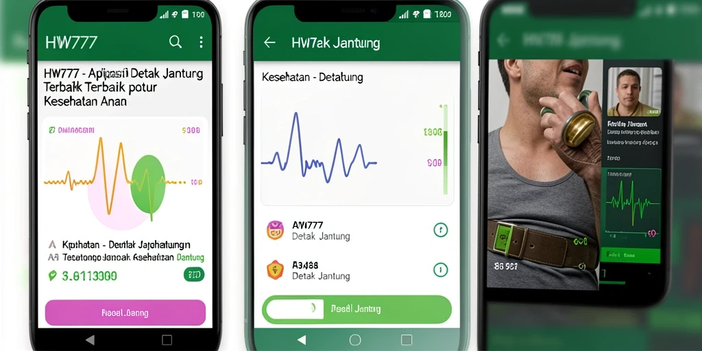 Antarmuka aplikasi HW777 untuk pemantauan detak jantung.