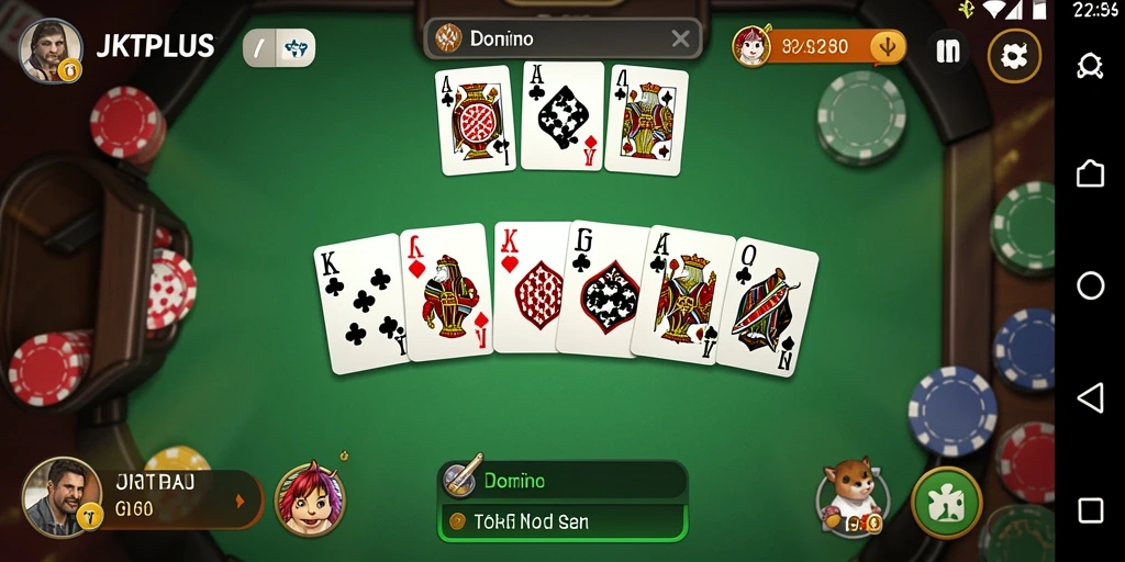 Antarmuka menarik JKTPLUS saat bermain domino.