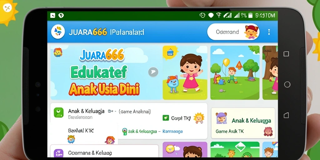 Tampilan antarmuka JUARA666 yang ceria dan menarik untuk anak-anak.