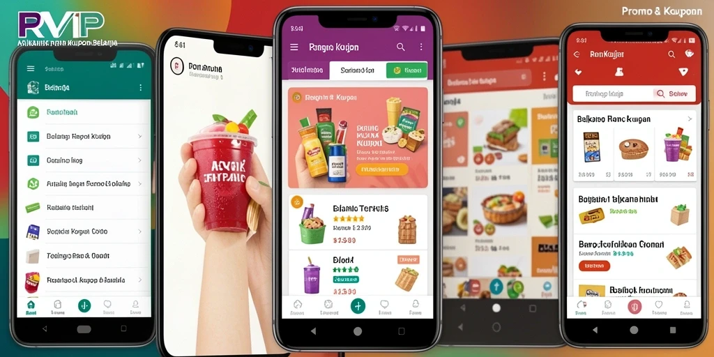 Tampilan antarmuka pengguna aplikasi RVIP untuk promo dan kupon.