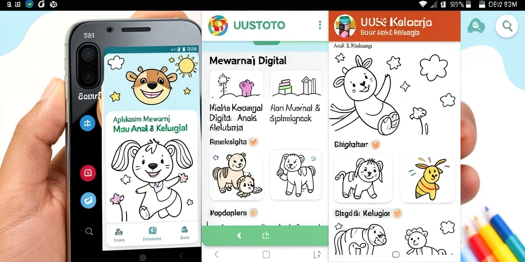 Tampilan menarik antarmuka aplikasi UUSTOTO untuk mewarnai digital.